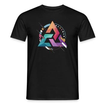 Dreieck-Auszug mit dem Geschenk mit drei Rändern - Männer T-Shirt - Schwarz - Vorne - AI Model Male 178 light (178cm)