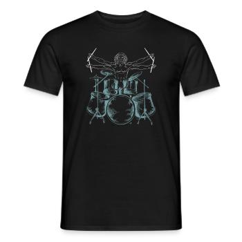 Schlagzeuger Musikliebhaber Rockbands Trommeln - Männer T-Shirt - Schwarz - Vorne - AI Model Male 178 light (178cm)