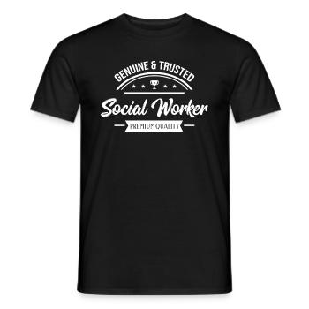 Cadeau libéral authentique et fiable de travailleur social - T-shirt homme - noir - Devant - AI Model Male 178 light (178cm)