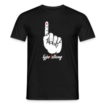 Typ 1 Starke Blutgruppe Finger Blut Geschenk - Männer T-Shirt - Schwarz - Vorne - AI Model Male 178 light (178cm)