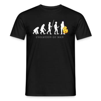 Évolution de l'homme cadeau d'amant d'instruments à cordes basses - T-shirt homme - noir - Devant - AI Model Male 178 light (178cm)
