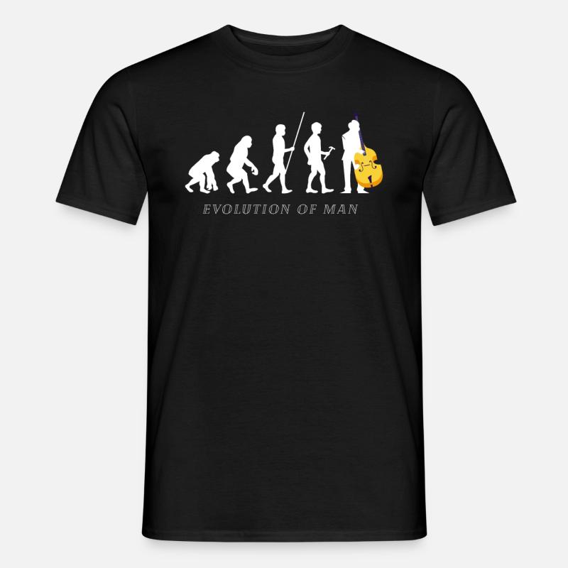 Evolution Of Man Bass String Instrument Lover Gift - Men’s T-shirt - black