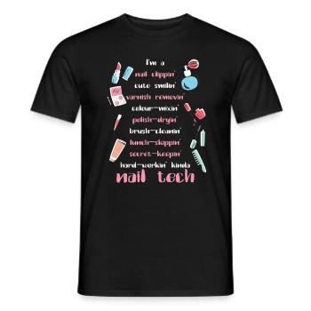 Nagel Tech Kosmetikerin Fingernägel Nagel Tech Geschenk - Männer T-Shirt - Schwarz - Vorne - AI Model Male 178 light (178cm)