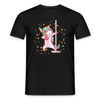 Stangentanz-Einhorn-niedliches lustiges Stangentanz-Geschenk - Männer T-Shirt - Schwarz - Vorne - AI Model Male 178 light (178cm)