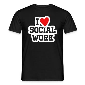 J'adore le travail libéral du travailleur social - T-shirt homme - noir - Devant - AI Model Male 178 light (178cm)