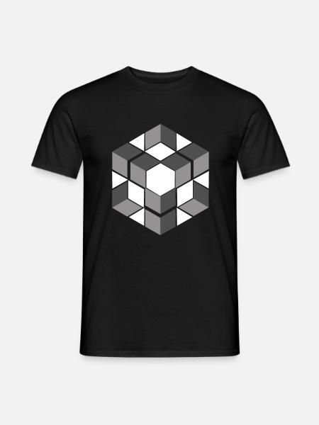 Geometric Cube Seamless Pattern Graphic - Men's T-Shirt - black