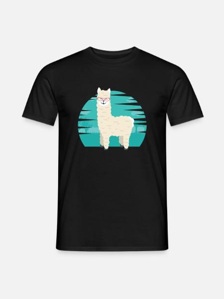 Lustiger Wiederkäuer-Säugetier-Alpaka-Guanaco-Kamel mögen - Männer T-Shirt - Schwarz