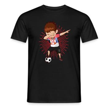 Football Dab Serbia Serbs Serbian Footballer - Men's T-Shirt - black - Front - AI Model Male 178 light (178cm)