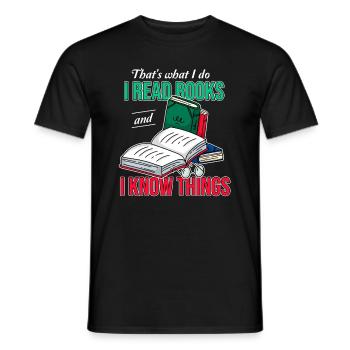 Bookish Book Lover Bibliophile I Read Books And I - Men's T-Shirt - black - Front - AI Model Male 178 light (178cm)