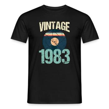 Retro Vintage 1983 37. Geburtstag Schallplatte Vinyl - Männer T-Shirt - Schwarz - Vorne - AI Model Male 178 light (178cm)