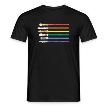 Lichtschwert Regenbogen Homosexuell Stolz Lesben LGBT - Männer T-Shirt - Schwarz - Vorne - AI Model Male 178 light (178cm)