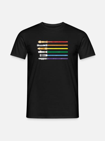 Lichtschwert Regenbogen Homosexuell Stolz Lesben LGBT - Männer T-Shirt - Schwarz