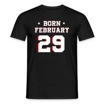 Born Feb 29 Leap Year February 29 Gift - Men's T-Shirt - black - Front - AI Model Male 178 light (178cm)