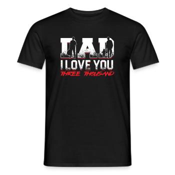 Dad I Love You Father Papa Fathers Day Son - Men's T-Shirt - black - Front - AI Model Male 178 light (178cm)