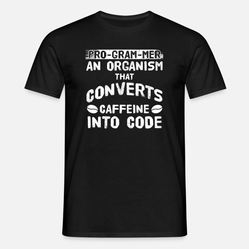 Programmierer wandelt Koffein in Code-Kaffeegeschenk um - Männer T-Shirt - Schwarz