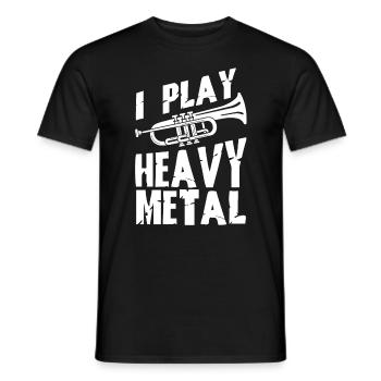 Je joue du vent de joueur de trompette en métal lourd - T-shirt homme - noir - Devant - AI Model Male 178 light (178cm)