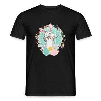 Dab Bunny Easter Funny Egg Hunt Festival Gift - Men's T-Shirt - black - Front - AI Model Male 178 light (178cm)