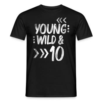 10e anniversaire de cadeau d'anniversaire sauvage pour enfants - T-shirt homme - noir - Devant - AI Model Male 178 light (178cm)