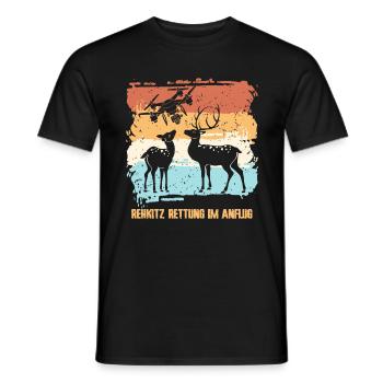 Drohne Drohnen fliegen Rehkitzrettung - Männer T-Shirt - Schwarz - Vorne - AI Model Male 178 light (178cm)