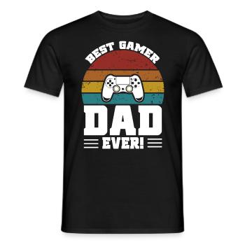 Gamer Dad Vatertag Papa Dad für Vater Geschenk - Männer T-Shirt - Schwarz - Vorne - AI Model Male 178 light (178cm)
