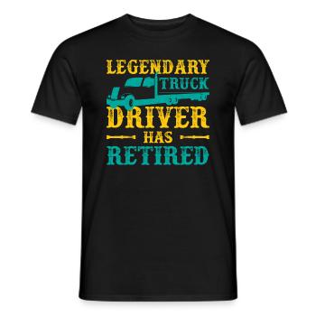 Legendary Truck Driver Has Retired Driver Gift - Men's T-Shirt - black - Front - AI Model Male 178 light (178cm)