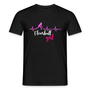 Fille de floorball - T-shirt homme - noir - Devant - AI Model Male 178 light (178cm)