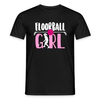 Fille de floorball - T-shirt homme - noir - Devant - AI Model Male 178 light (178cm)