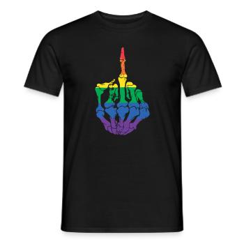 Dirty Finger LGBT Lesbian Gay Bisexual Transgender - Men's T-Shirt - black - Front - AI Model Male 178 light (178cm)