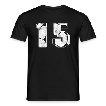 Fußball 15. Geburtstagsfeier Sportgeschenk - Männer T-Shirt - Schwarz - Vorne - AI Model Male 178 light (178cm)