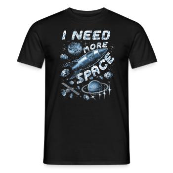 J'AI BESOIN DE PLUS D'ESPACE cadeau étoile planète fusée - T-shirt homme - noir - Devant - AI Model Male 178 light (178cm)