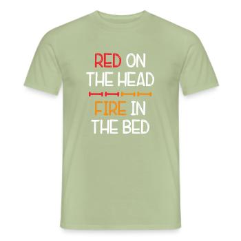 Rot auf dem Kopf Rotschopf Rothaar Ingwer Rotschopf - Männer T-Shirt - Sage - Vorne - AI Model Male 178 light (178cm)