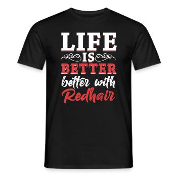 La vie est meilleure avec les rousses rousses aux cheveux roux - T-shirt homme - noir - Devant - AI Model Male 178 light (178cm)