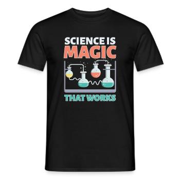 La science est magique Science Nerd - T-shirt homme - noir - Devant - AI Model Male 178 light (178cm)