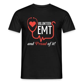 Volunteer EMT EMS Paramedic Caduceus Doctor - Men's T-Shirt - black - Front - AI Model Male 178 light (178cm)
