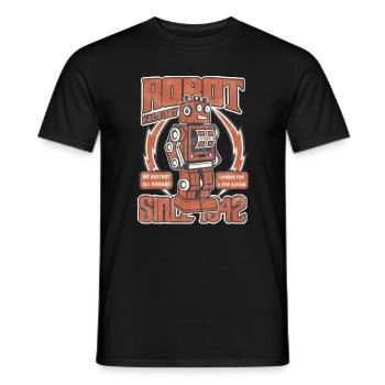 Roboterfabrik Roboter Technologie Geschenk - Männer T-Shirt - Schwarz - Vorne - AI Model Male 178 light (178cm)
