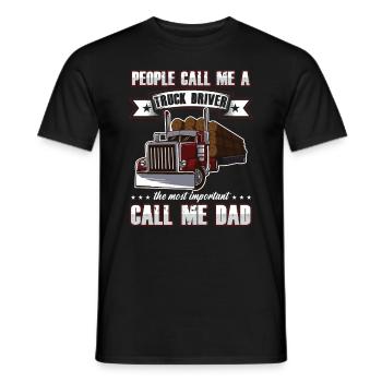 People Call Me A Truck Driver Truck Cool Driver - Men's T-Shirt - black - Front - AI Model Male 178 light (178cm)