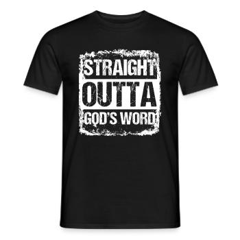 Straight Outta God´s Word Sermon Church Pray Gift - Men's T-Shirt - black - Front - AI Model Male 178 light (178cm)