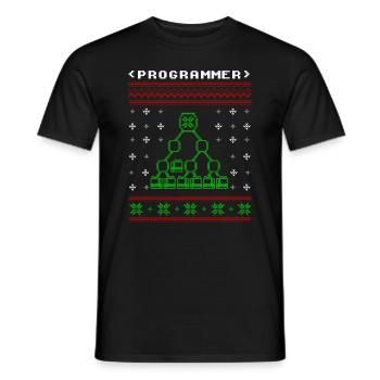 Programmeur ordinateur cadeau de chandail de Noël laid - T-shirt homme - noir - Devant - AI Model Male 178 light (178cm)