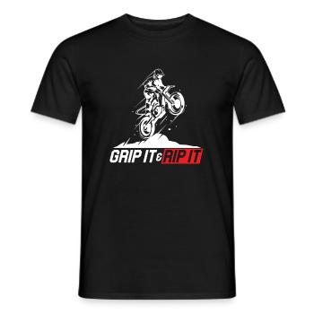 Grip It Rip It Motocross Motorrad Dirt Bike Geschenk - Männer T-Shirt - Schwarz - Vorne - AI Model Male 178 light (178cm)