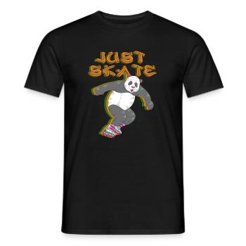 Einfach Skate Panda Inline Skating Rollerblading Geschenk - Männer T-Shirt - Schwarz - Vorne - AI Model Male 178 light (178cm)