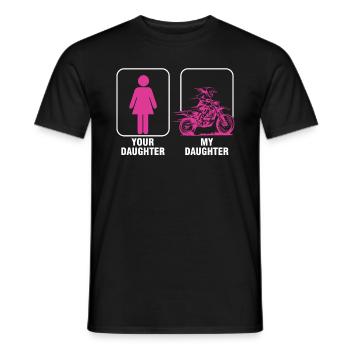 Daughter Father Biker Motocross Motorcycle Gift - Men's T-Shirt - black - Front - AI Model Male 178 light (178cm)