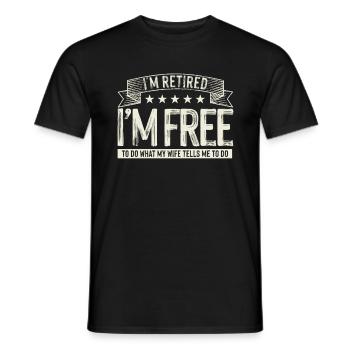 Cadeau de grand-père de retraite gratuit pour époux à la retraite - T-shirt homme - noir - Devant - AI Model Male 178 light (178cm)