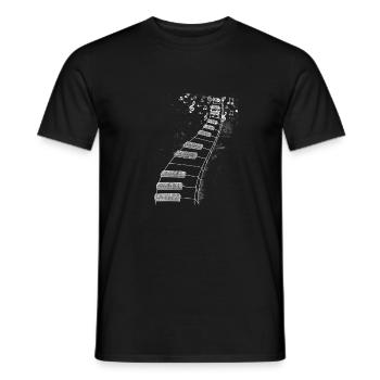 Klaviertastaturen Klavierspieler Musiknoten Geschenk - Männer T-Shirt - Schwarz - Vorne - AI Model Male 178 light (178cm)