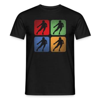 Inline Skating Pop Art Roller Skates - Men's T-Shirt - black - Front - AI Model Male 178 light (178cm)
