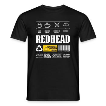 Redhead Ginger Freckles Redheads Red Hair Gift - T-shirt homme - noir - Devant - AI Model Male 178 light (178cm)