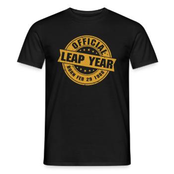 Official Leap Year 1988 February 29 Birthday Gift - Men's T-Shirt - black - Front - AI Model Male 178 light (178cm)