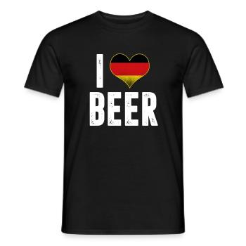 I Live Beer Bier German Flag Beer Lover Drinker - Men's T-Shirt - black - Front - AI Model Male 178 light (178cm)