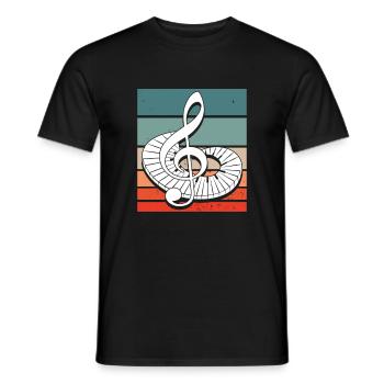 Violinschlüssel Retro Vintage Musiker Musiknoten - Männer T-Shirt - Schwarz - Vorne - AI Model Male 178 light (178cm)