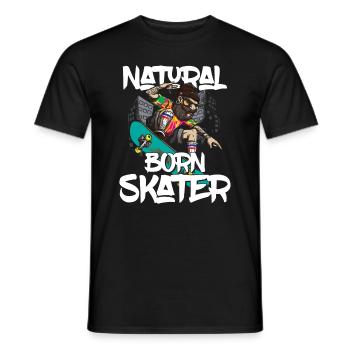 Cadeau de skateboard Skateboard Skater Natural Born - T-shirt homme - noir - Devant - AI Model Male 178 light (178cm)