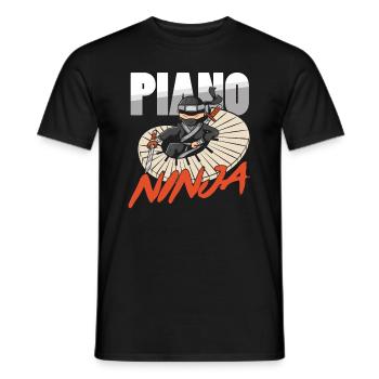 Piano Ninja Pianiste Piano Player Musicien Musique - T-shirt homme - noir - Devant - AI Model Male 178 light (178cm)